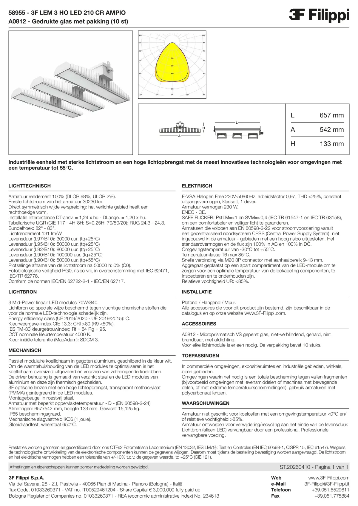 58955+A0812 - 3F LEM 3 HO LED 210 CR AMPIO + VS - Datasheet - nl