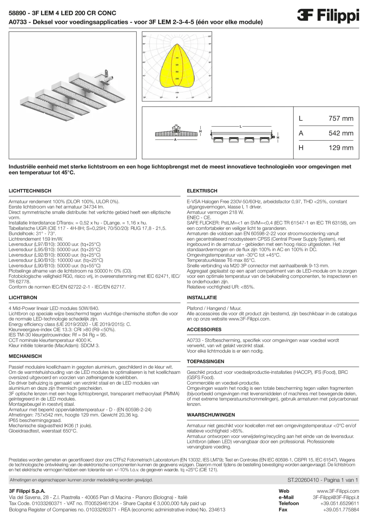 58890+A0733 - 3F LEM 4 LED 200 CR CONC + FOOD - Datasheet - nl