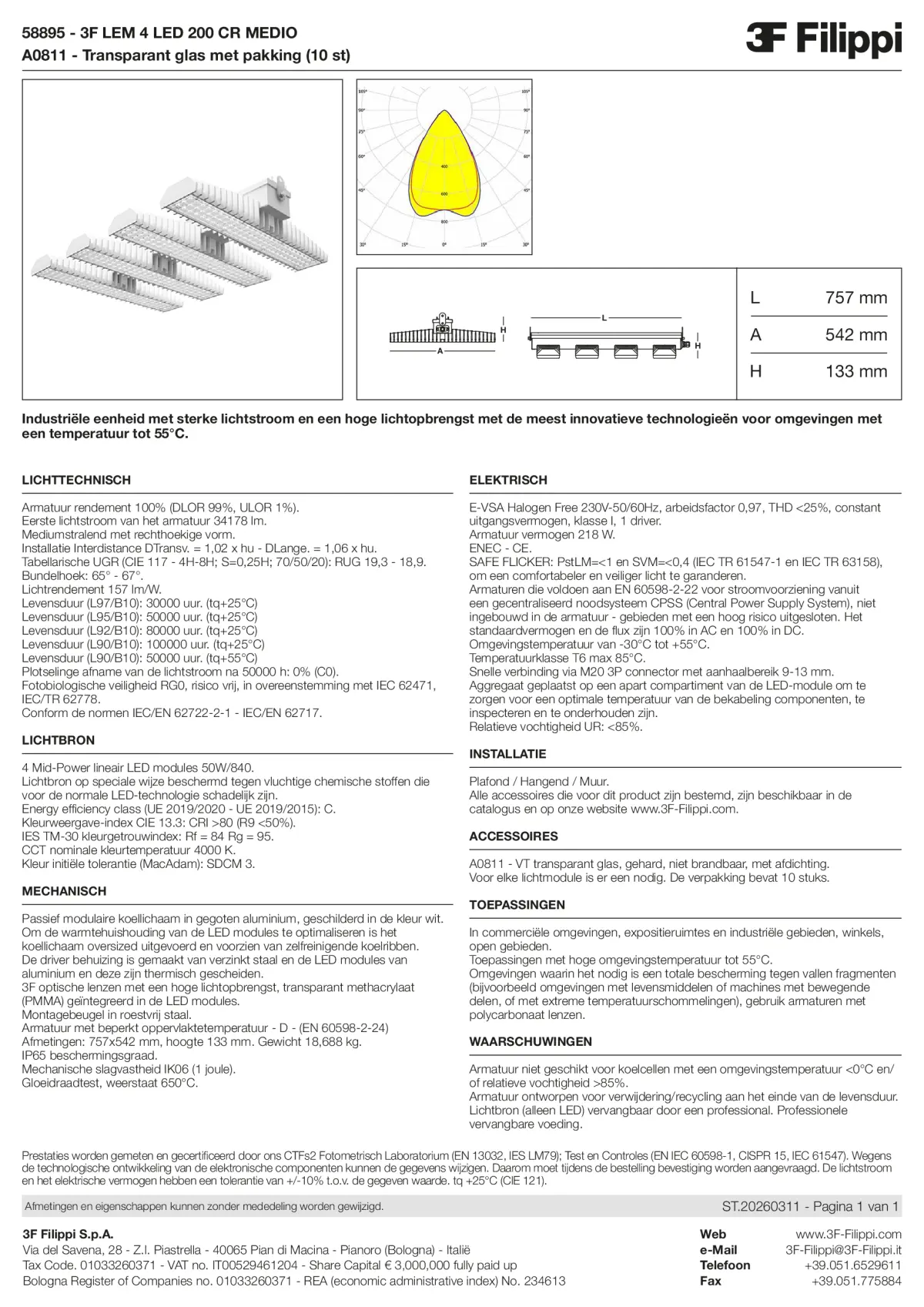 58895+A0811 - 3F LEM 4 LED 200 CR MEDIO + VT - Datasheet - nl