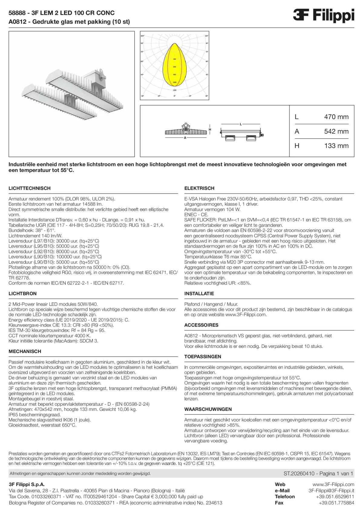 58888+A0812 - 3F LEM 2 LED 100 CR CONC + VS - Datasheet - nl