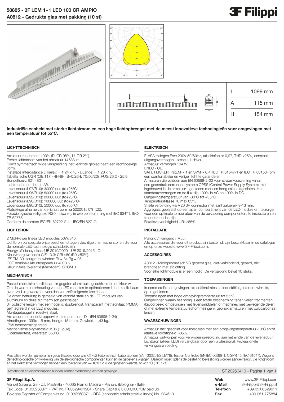 58885+A0812 - 3F LEM 1+1 LED 100 CR AMPIO + VS - Datasheet - nl