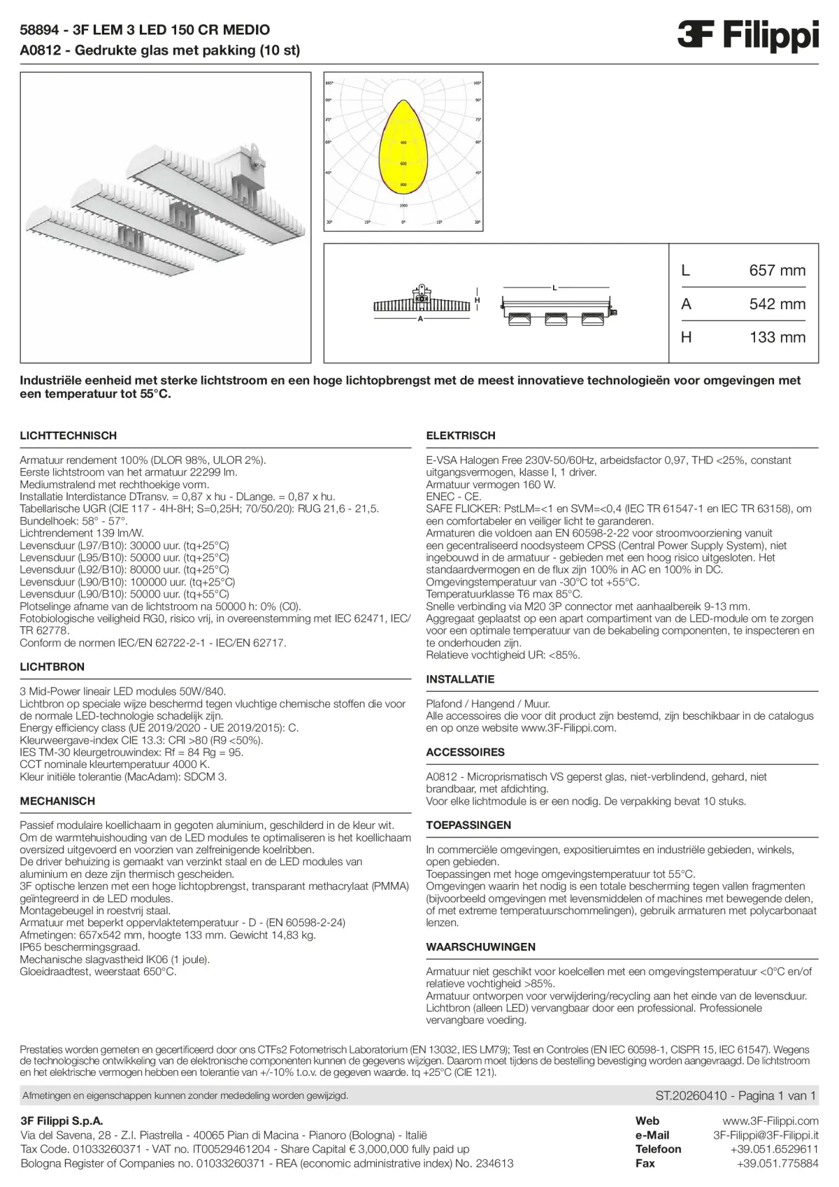 58894+A0812 - 3F LEM 3 LED 150 CR MEDIO + VS - Datasheet - nl