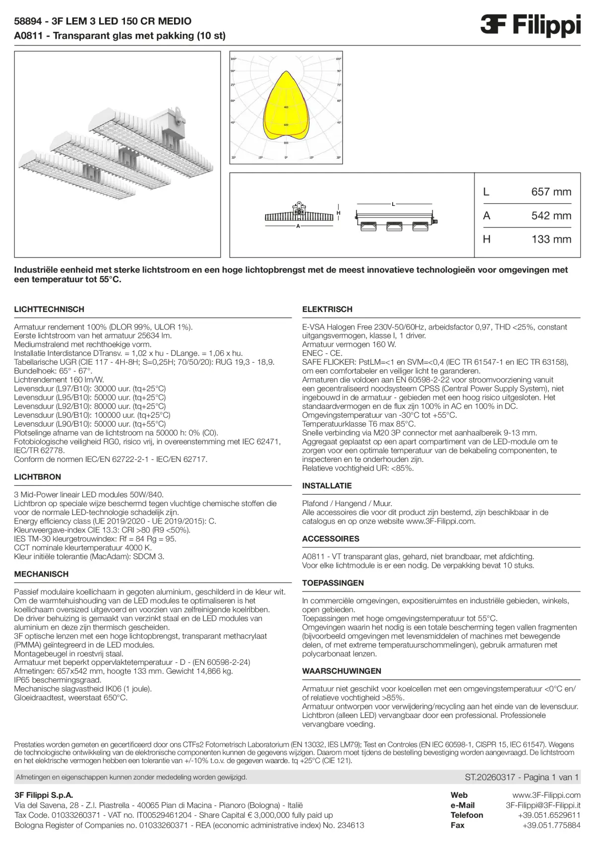 58894+A0811 - 3F LEM 3 LED 150 CR MEDIO + VT - Datasheet - nl