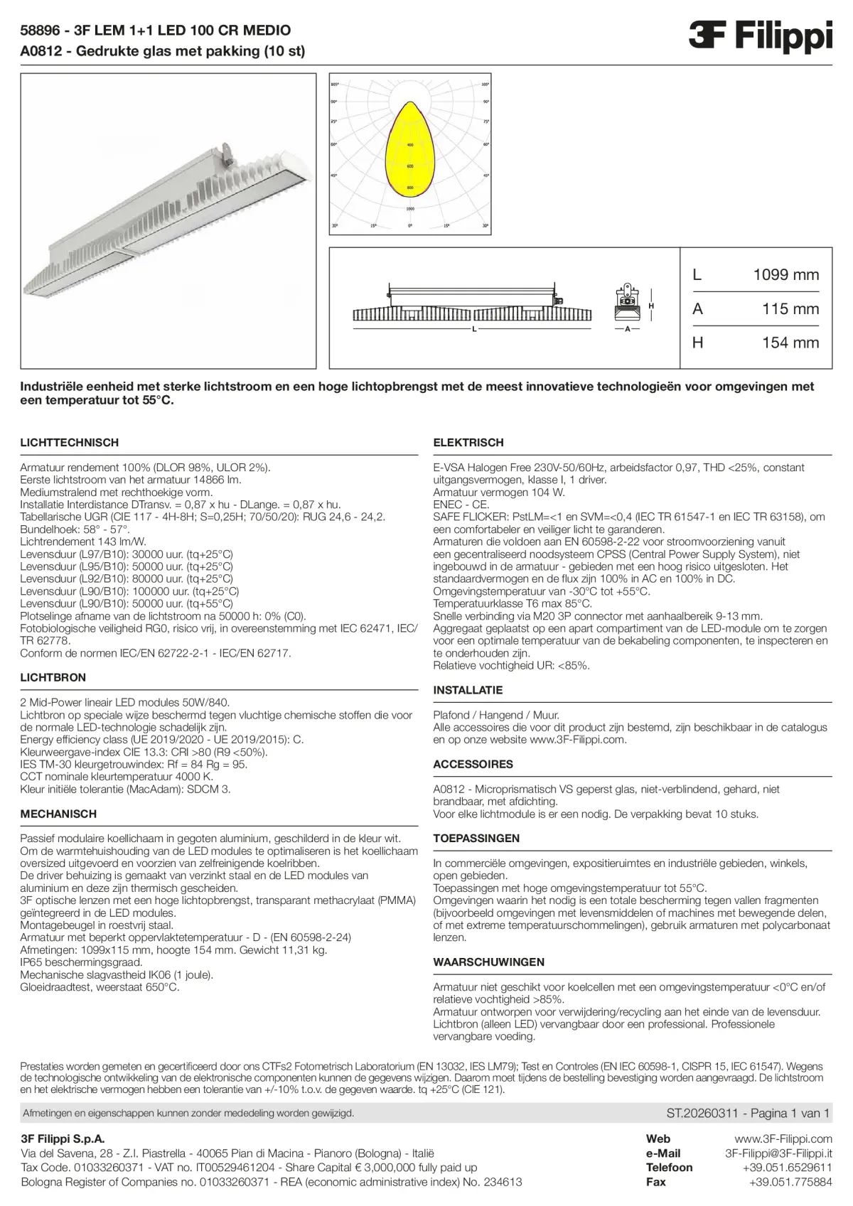 58896+A0812 - 3F LEM 1+1 LED 100 CR MEDIO + VS - Datasheet - nl