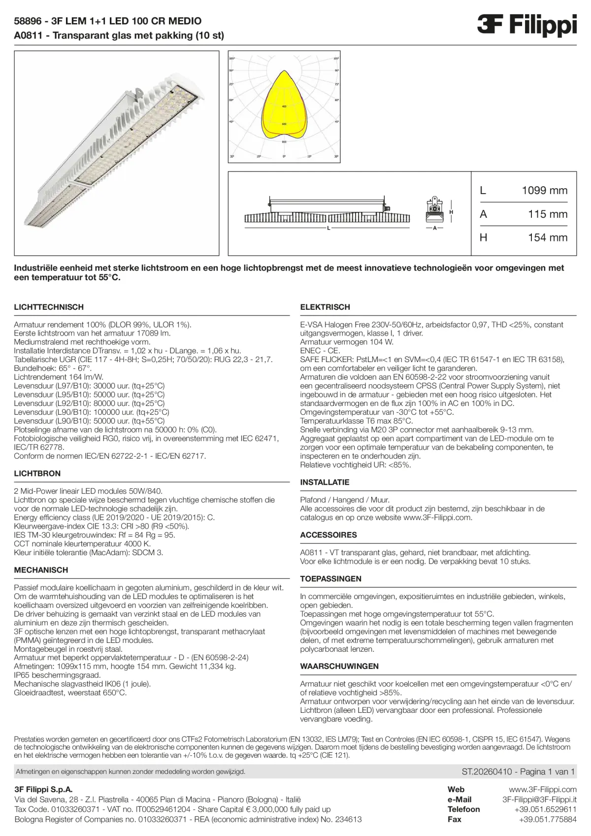 58896+A0811 - 3F LEM 1+1 LED 100 CR MEDIO + VT - Datasheet - nl
