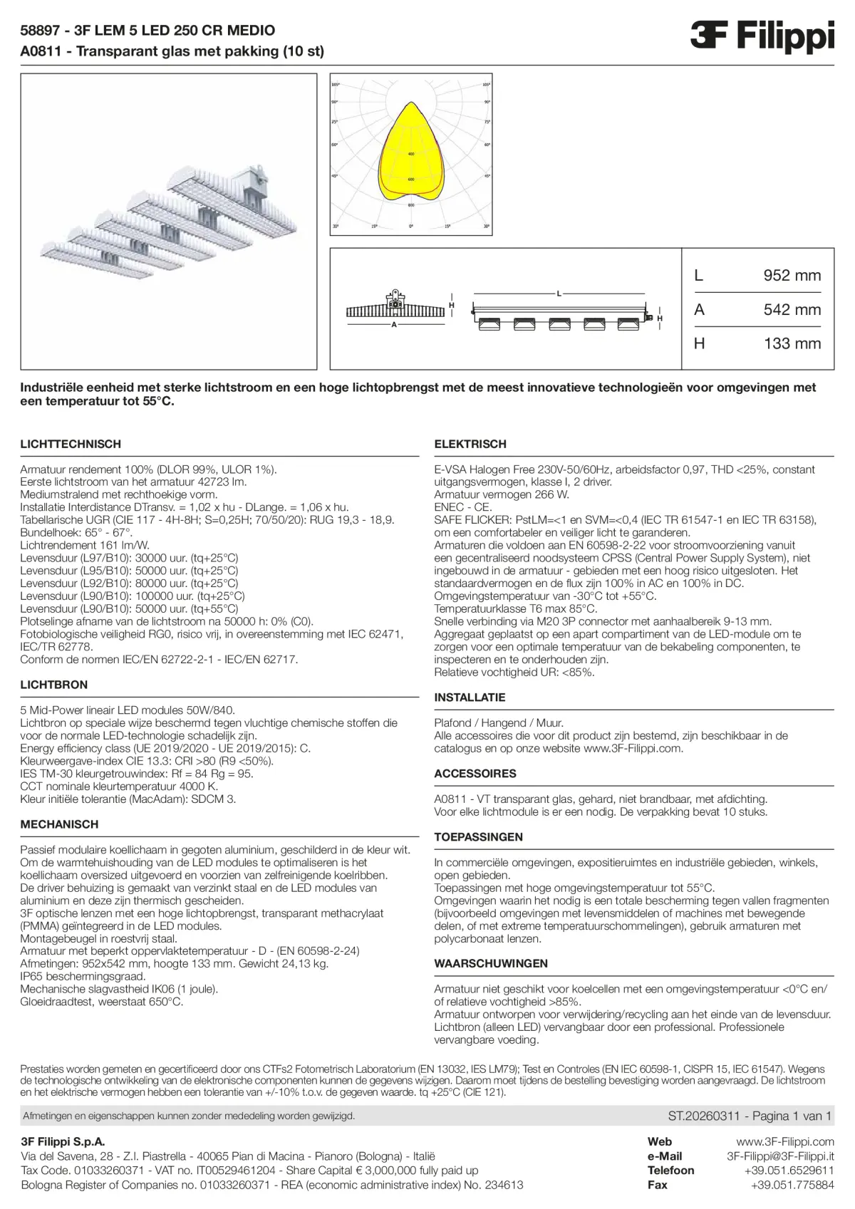 58897+A0811 - 3F LEM 5 LED 250 CR MEDIO + VT - Datasheet - nl