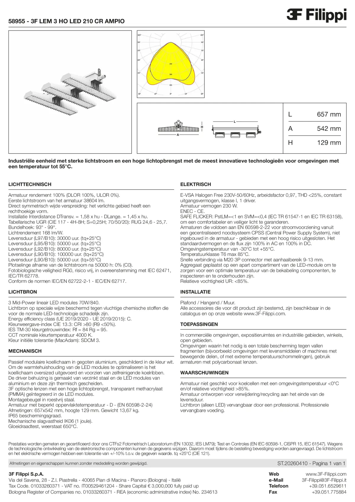 58955 - 3F LEM 3 HO LED 210 CR AMPIO - Datasheet - nl