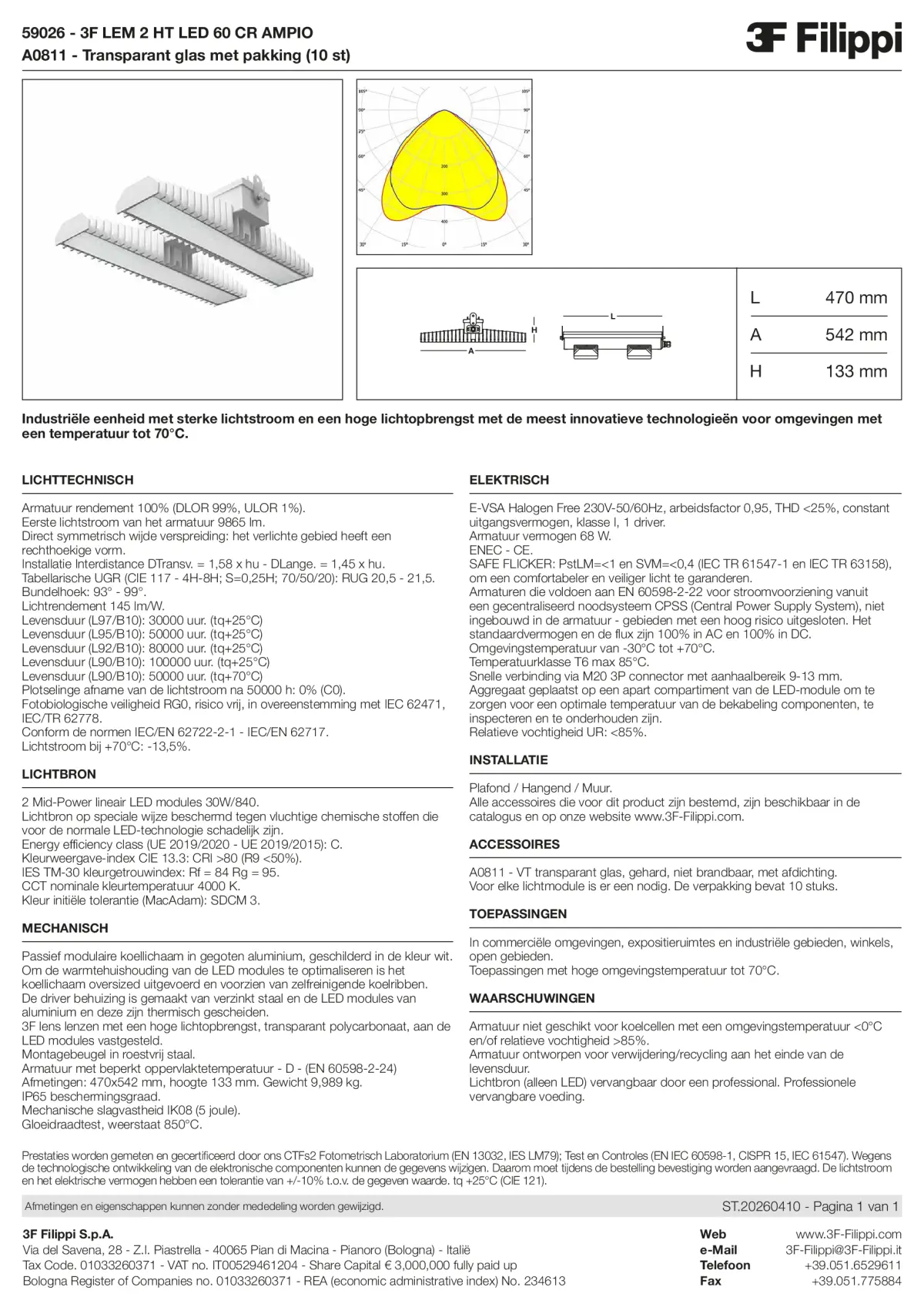59026+A0811 - 3F LEM 2 HT LED 60 CR AMPIO + VT - Datasheet - nl