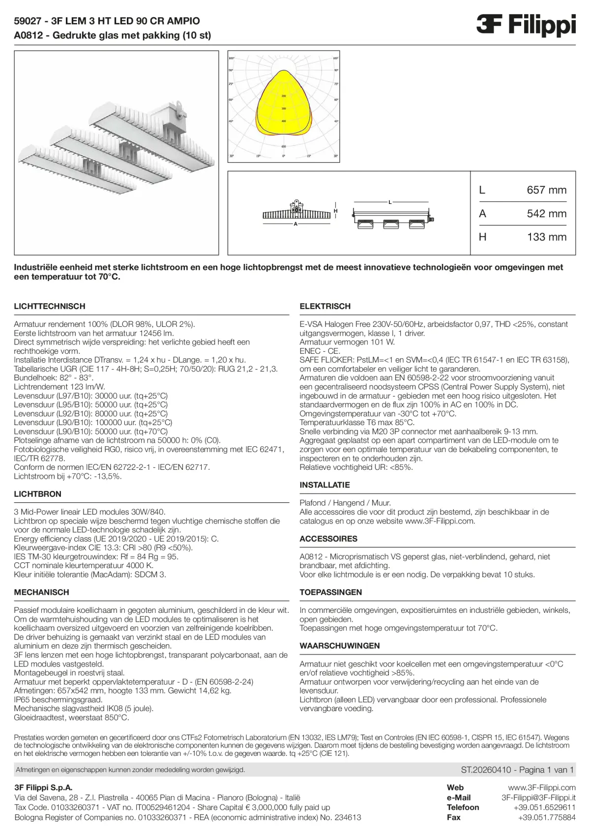 59027+A0812 - 3F LEM 3 HT LED 90 CR AMPIO + VS - Datasheet - nl