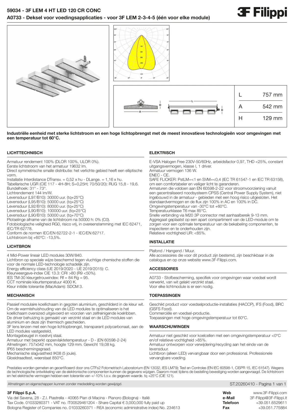 59034+A0733 - 3F LEM 4 HT LED 120 CR CONC + FOOD - Datasheet - nl