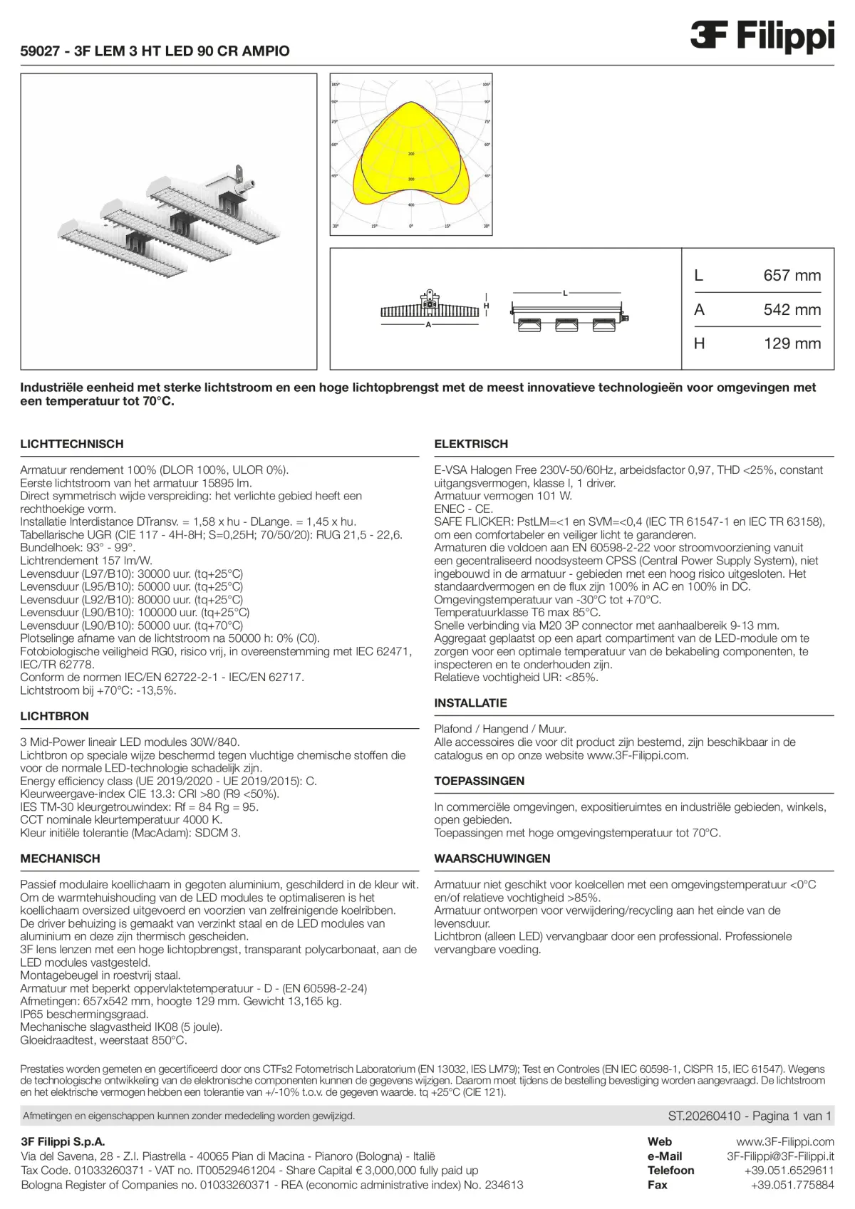 59027 - 3F LEM 3 HT LED 90 CR AMPIO - Datasheet - nl