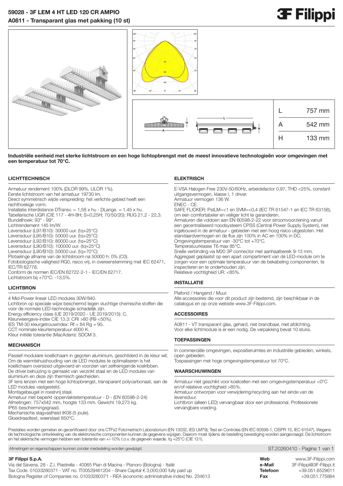 59028+A0811 - 3F LEM 4 HT LED 120 CR AMPIO + VT - Datasheet - nl