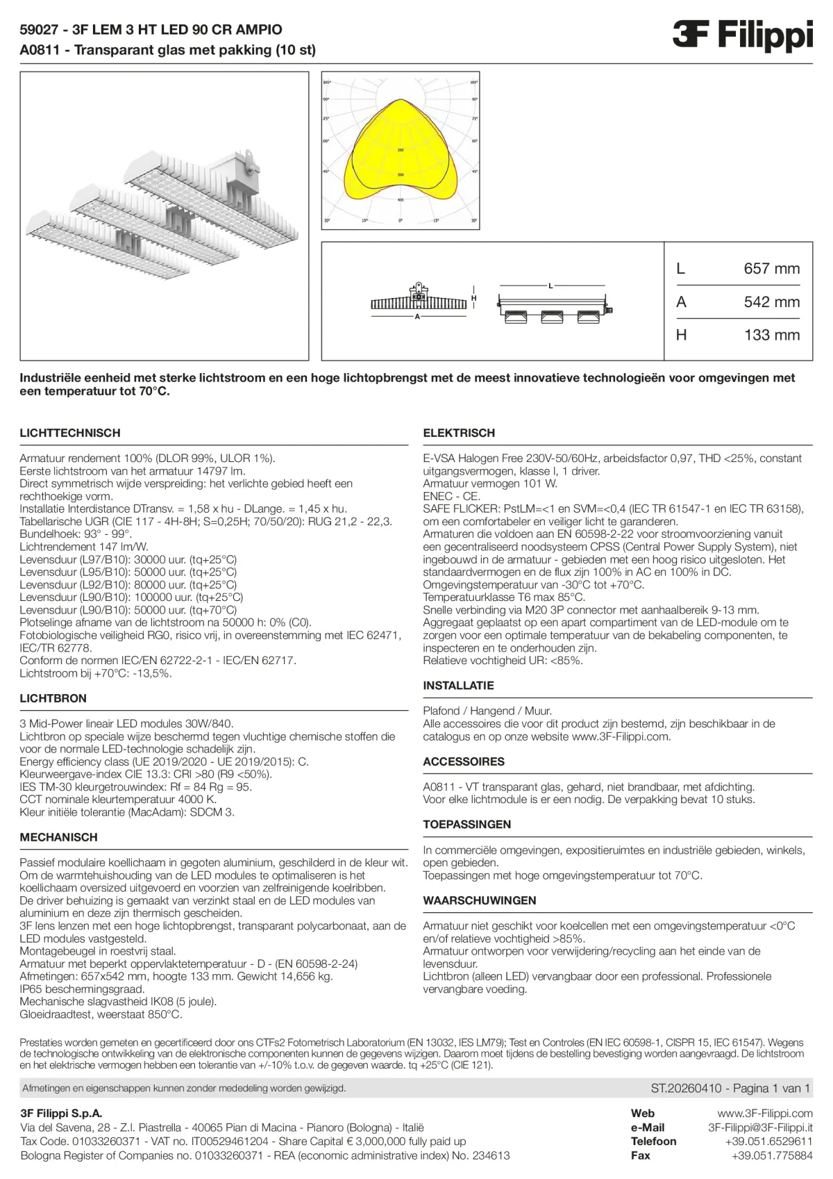 59027+A0811 - 3F LEM 3 HT LED 90 CR AMPIO + VT - Datasheet - nl