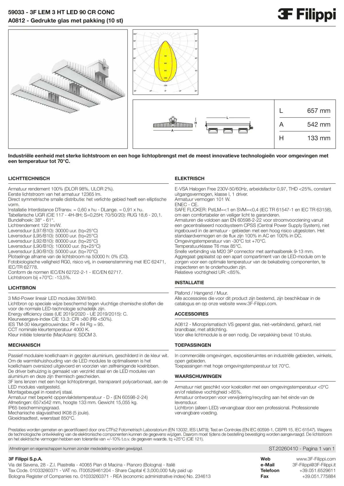 59033+A0812 - 3F LEM 3 HT LED 90 CR CONC + VS - Datasheet - nl