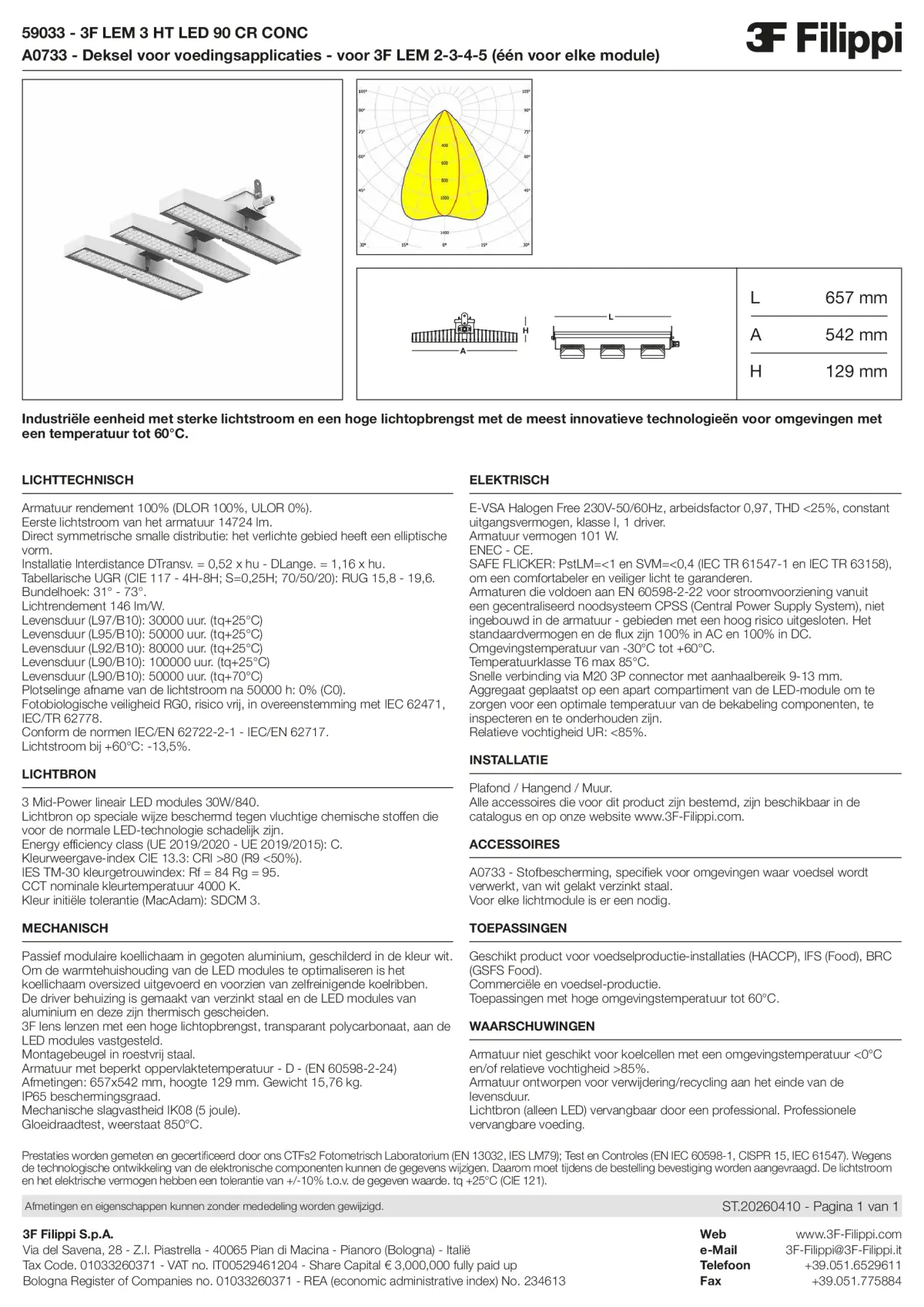 59033+A0733 - 3F LEM 3 HT LED 90 CR CONC + FOOD - Datasheet - nl