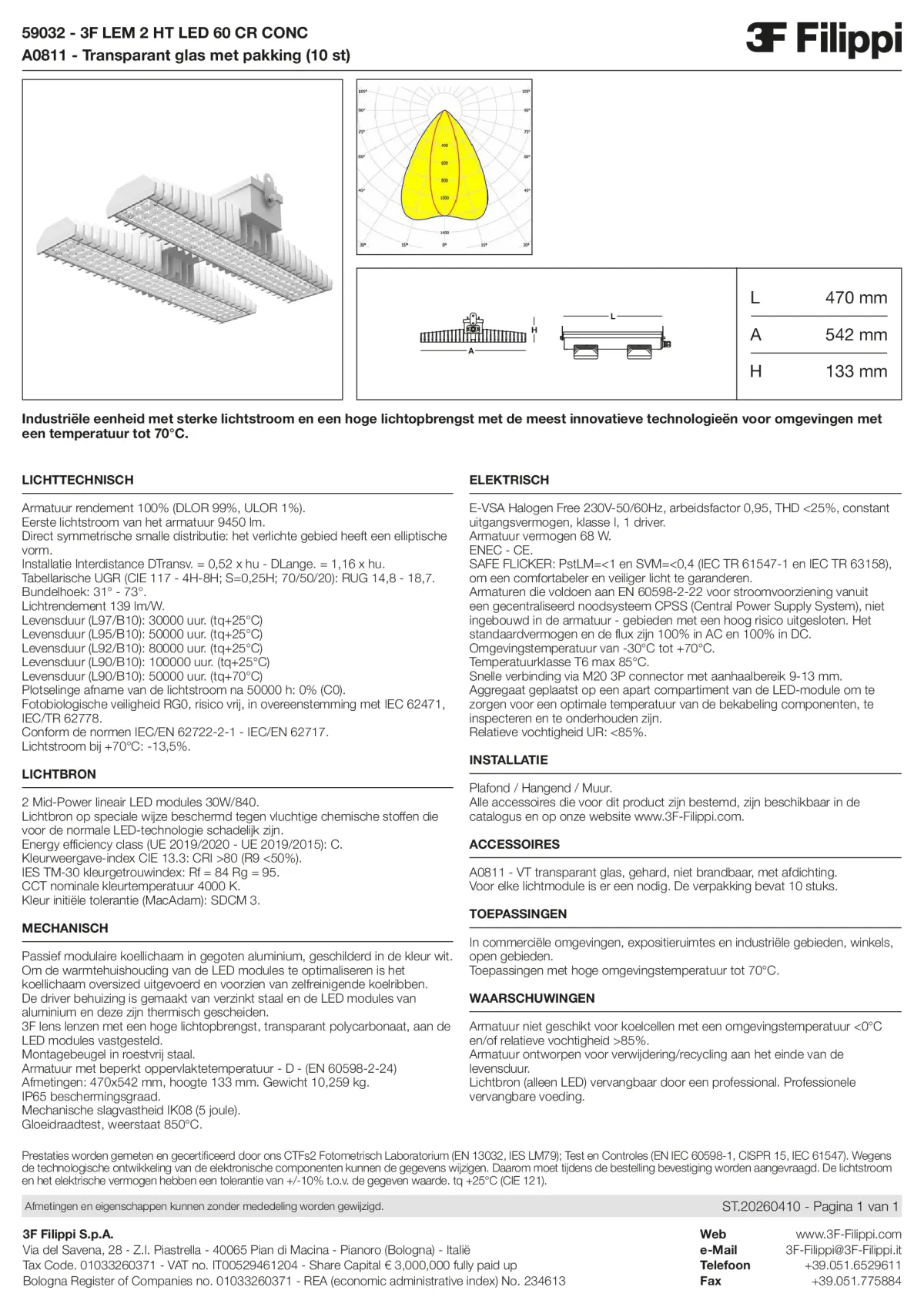 59032+A0811 - 3F LEM 2 HT LED 60 CR CONC + VT - Datasheet - nl