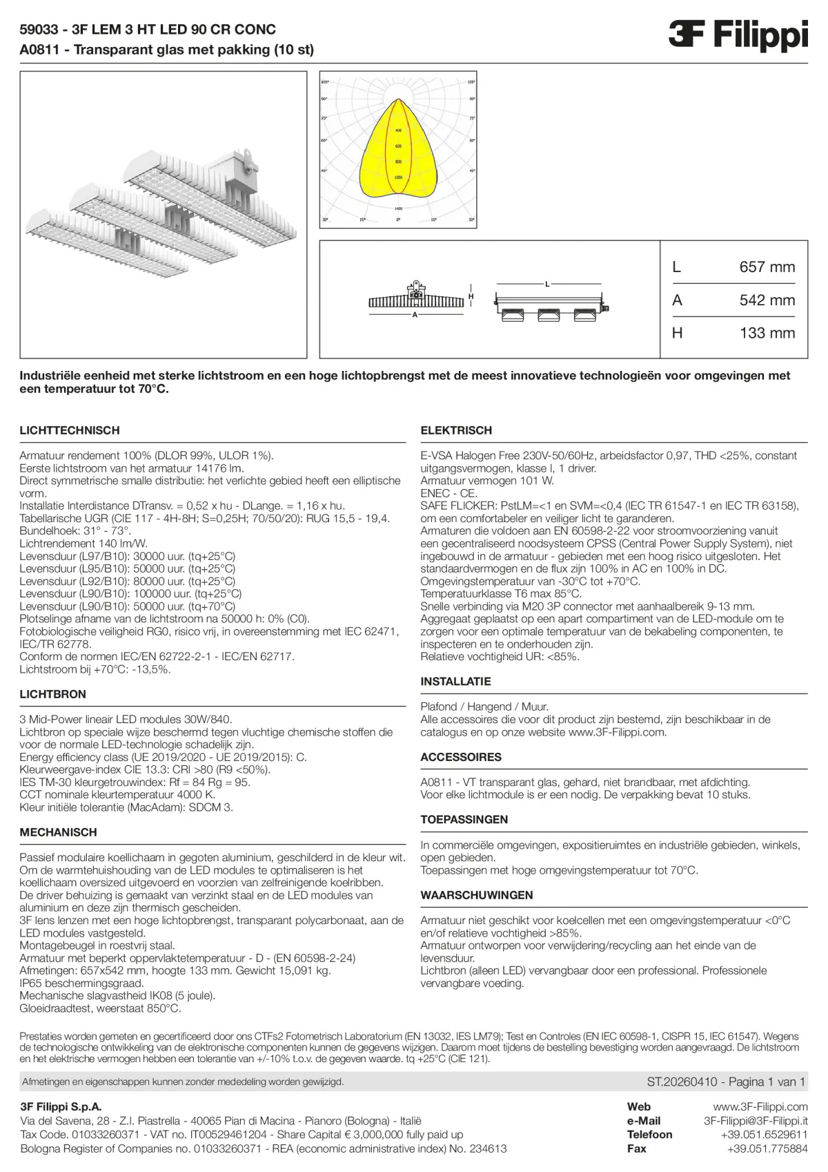 59033+A0811 - 3F LEM 3 HT LED 90 CR CONC + VT - Datasheet - nl