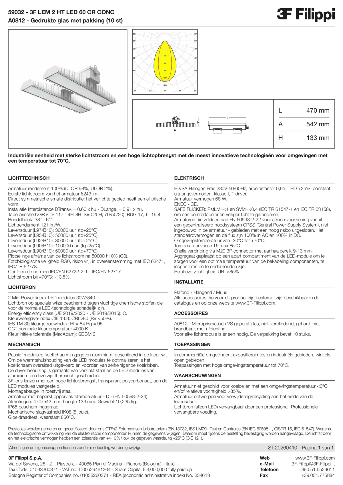 59032+A0812 - 3F LEM 2 HT LED 60 CR CONC + VS - Datasheet - nl