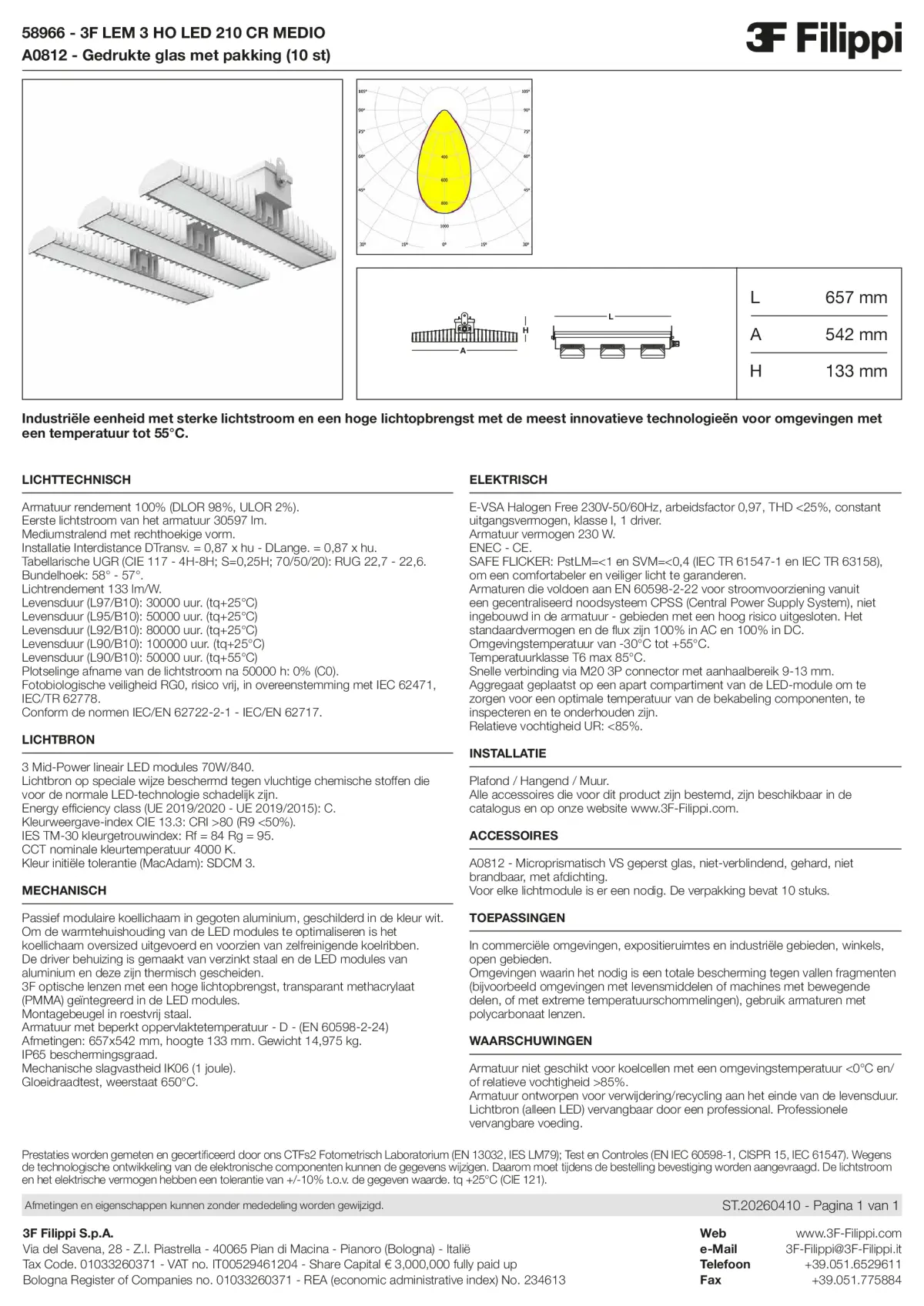 58966+A0812 - 3F LEM 3 HO LED 210 CR MEDIO + VS - Datasheet - nl