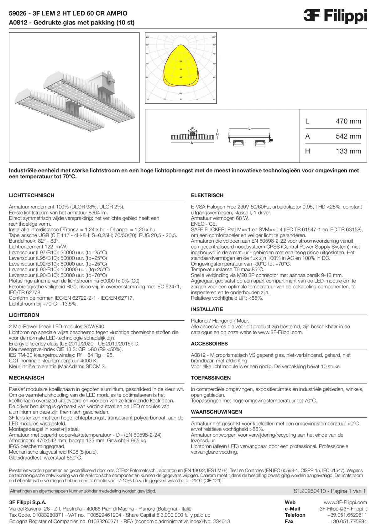 59026+A0812 - 3F LEM 2 HT LED 60 CR AMPIO + VS - Datasheet - nl