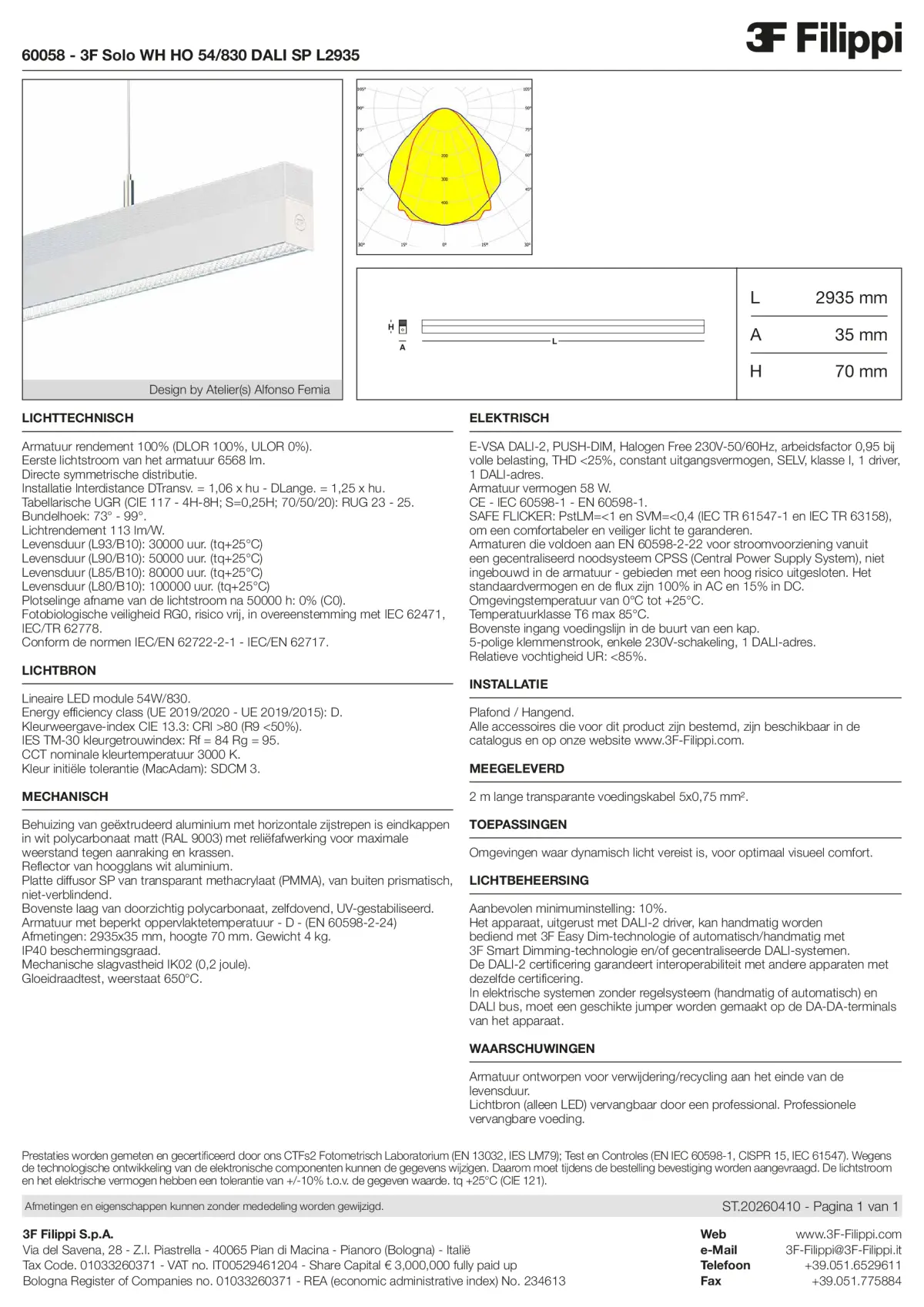 60058 - 3F Solo WH HO 54-830 DALI SP L2935 - Datasheet - nl