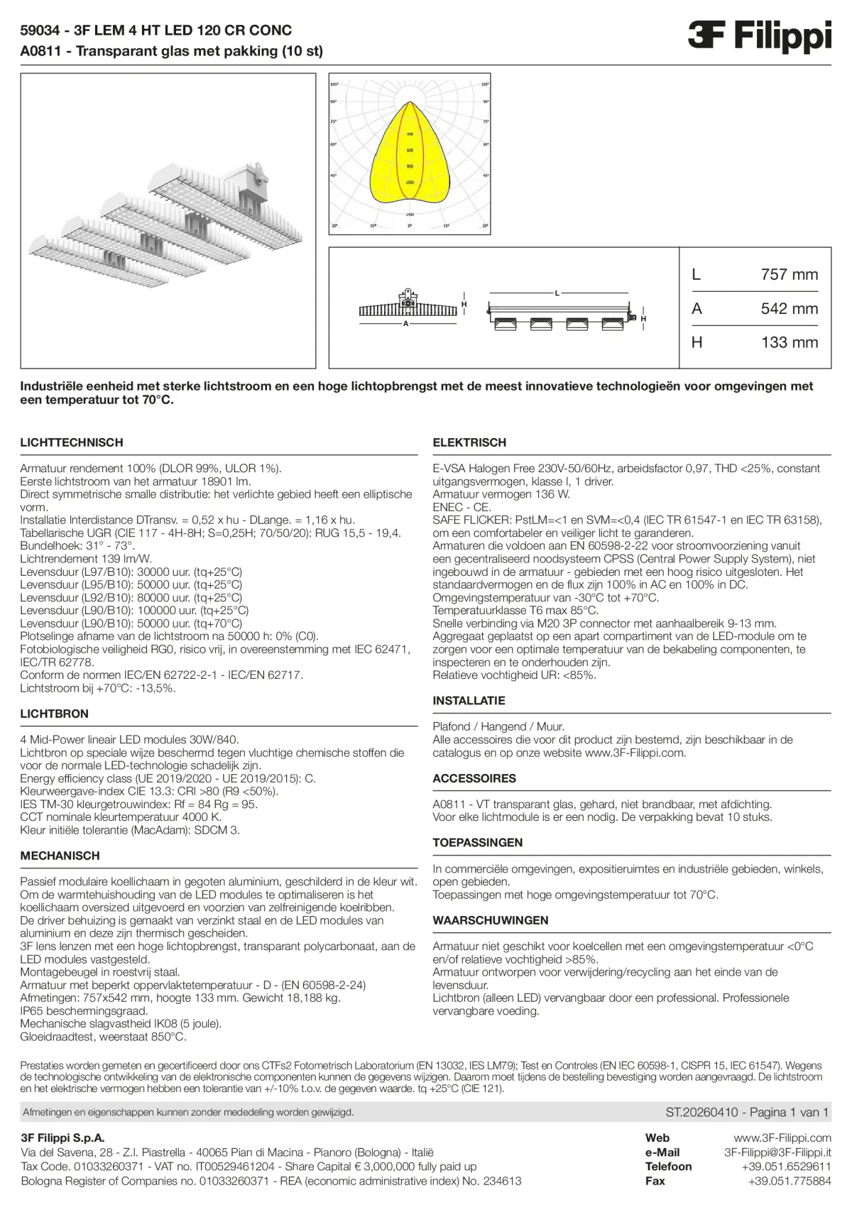 59034+A0811 - 3F LEM 4 HT LED 120 CR CONC + VT - Datasheet - nl