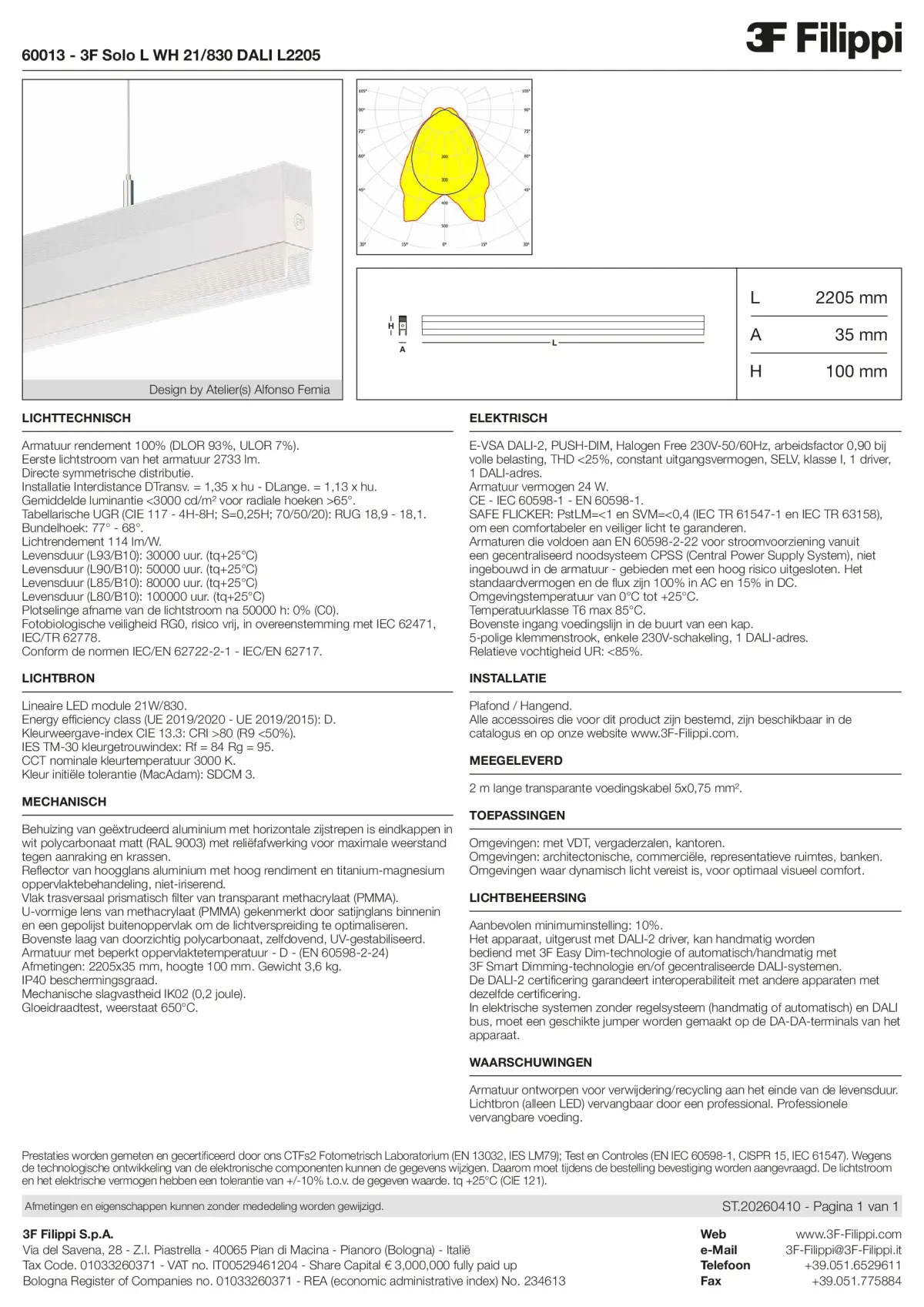 60013 - 3F Solo L WH 21-830 DALI L2205 - Datasheet - nl