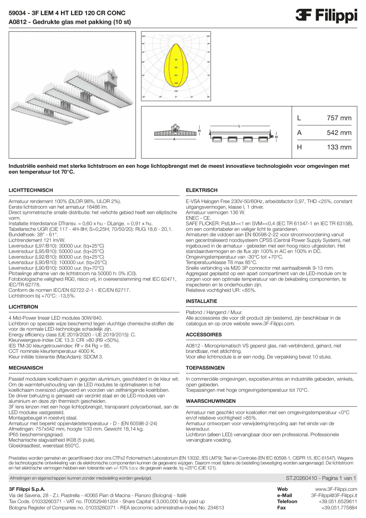 59034+A0812 - 3F LEM 4 HT LED 120 CR CONC + VS - Datasheet - nl