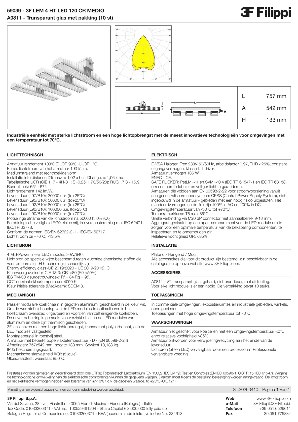 59039+A0811 - 3F LEM 4 HT LED 120 CR MEDIO + VT - Datasheet - nl