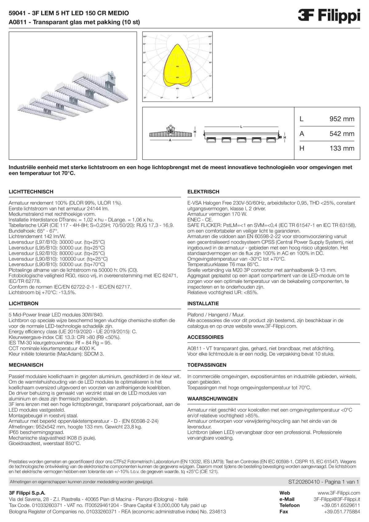 59041+A0811 - 3F LEM 5 HT LED 150 CR MEDIO + VT - Datasheet - nl