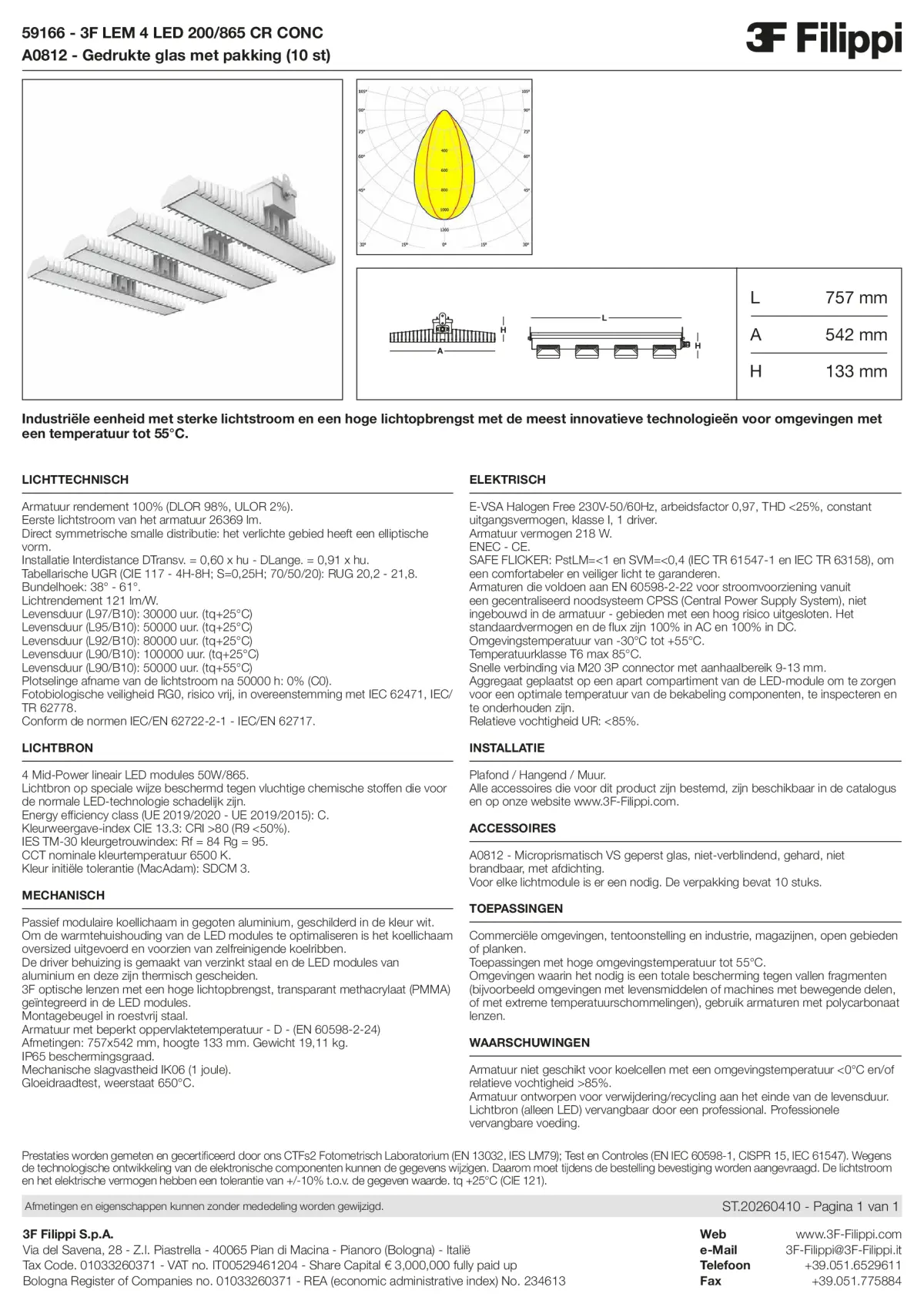 59166+A0812 - 3F LEM 4 LED 200-865 CR CONC + VS - Datasheet - nl