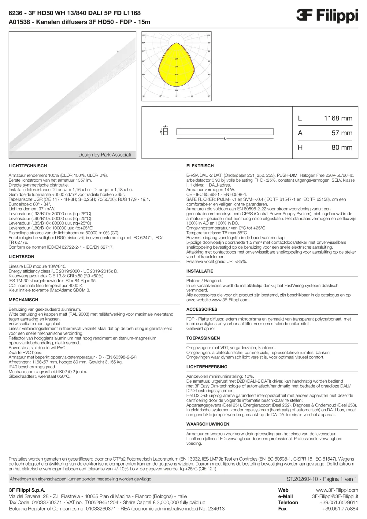 6236+A01538 - 3F HD50 WH 13-840 DALI 5P FD L1168 + FDP - Datasheet - nl