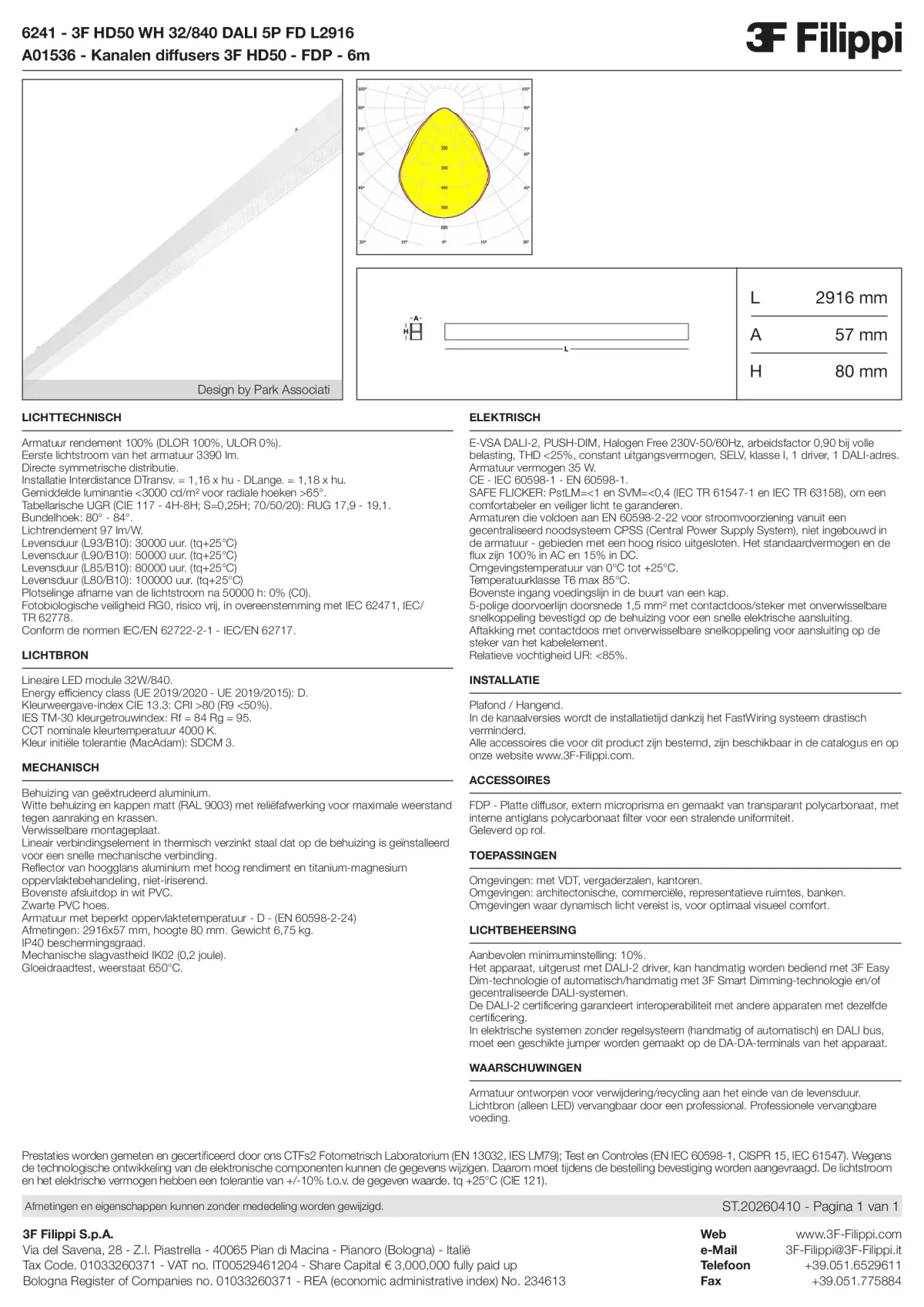 6241+A01536 - 3F HD50 WH 32-840 DALI 5P FD L2916 + FDP - Datasheet - nl