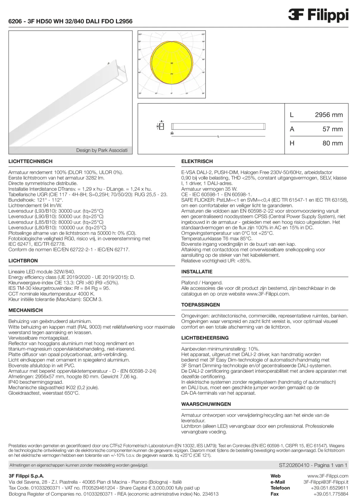 6206 - 3F HD50 WH 32-840 DALI FDO L2956 - Datasheet - nl