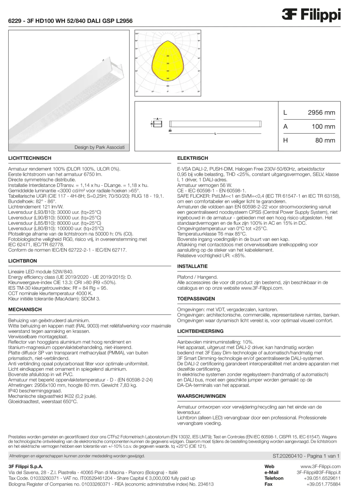 6229 - 3F HD100 WH 52-840 DALI GSP L2956 - Datasheet - nl