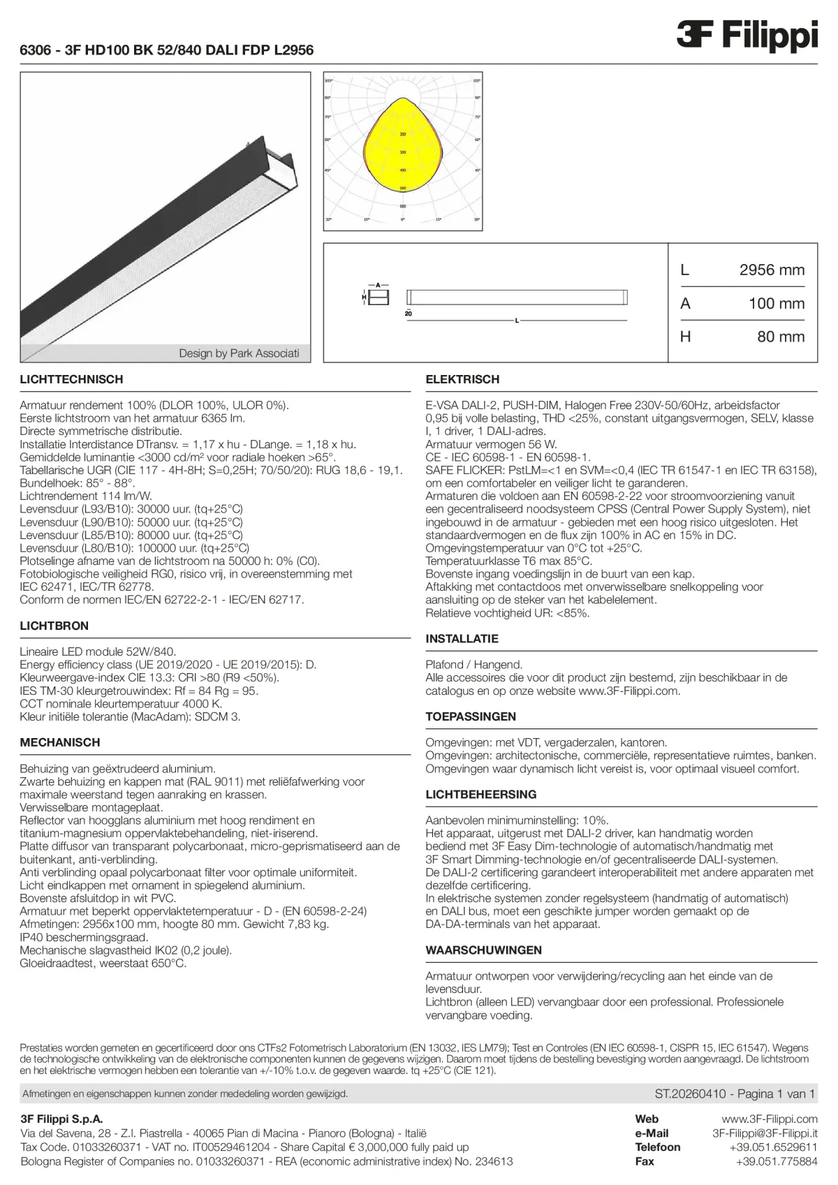 6306 - 3F HD100 BK 52-840 DALI FDP L2956 - Datasheet - nl