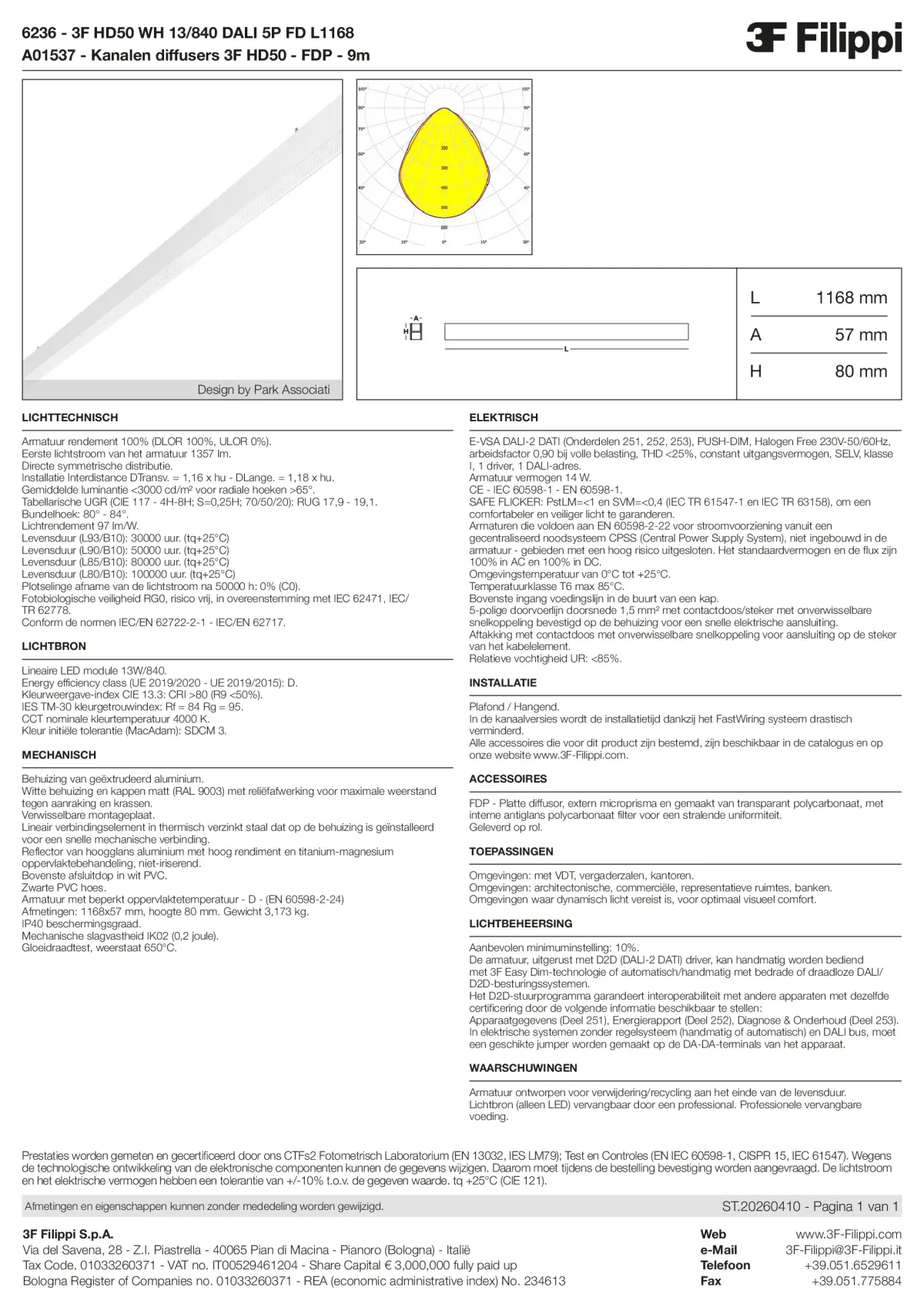 6236+A01537 - 3F HD50 WH 13-840 DALI 5P FD L1168 + FDP - Datasheet - nl