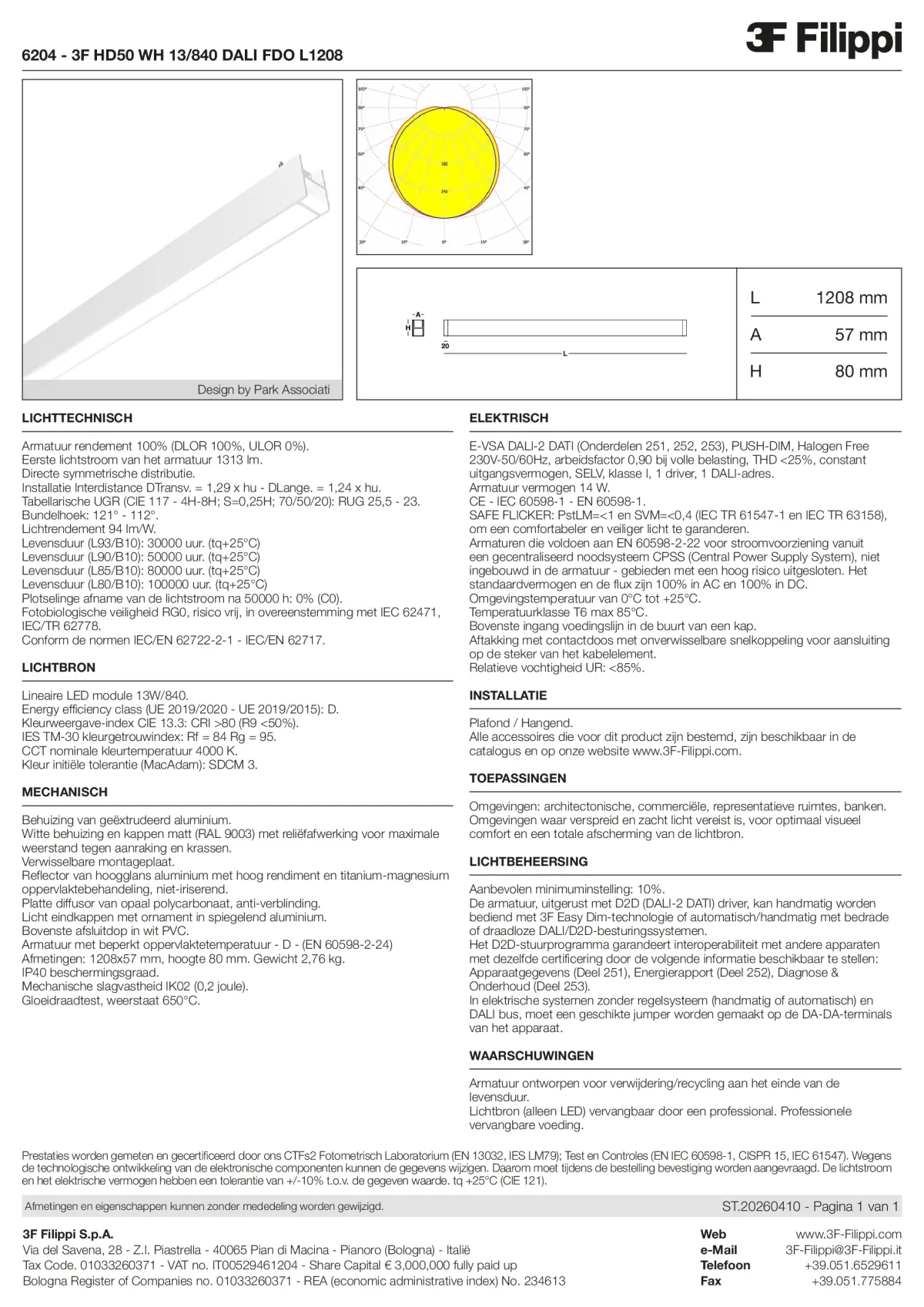 6204 - 3F HD50 WH 13-840 DALI FDO L1208 - Datasheet - nl