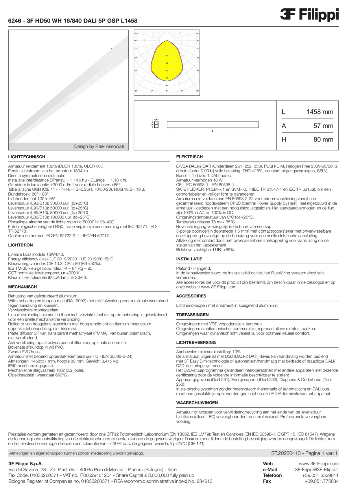 6246 - 3F HD50 WH 16-840 DALI 5P GSP L1458 - Datasheet - nl