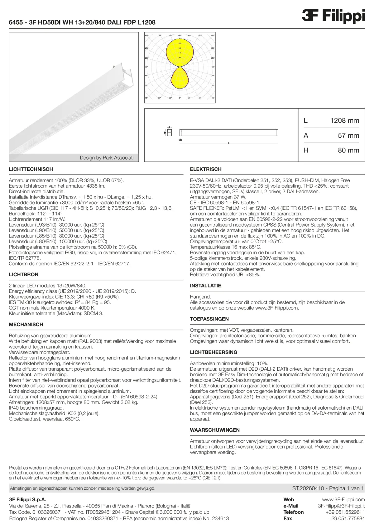 6455 - 3F HD50DI WH 13+20-840 DALI FDP L1208 - Datasheet - nl