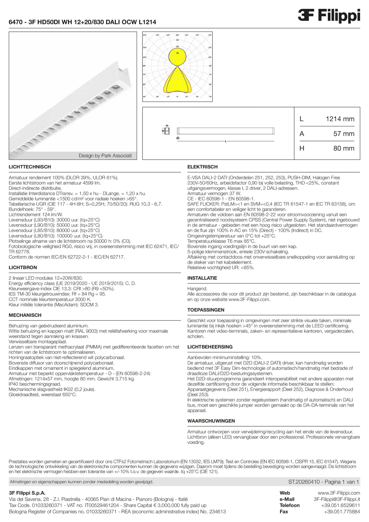 6470 - 3F HD50DI WH 12+20-830 DALI OCW L1214 - Datasheet - nl