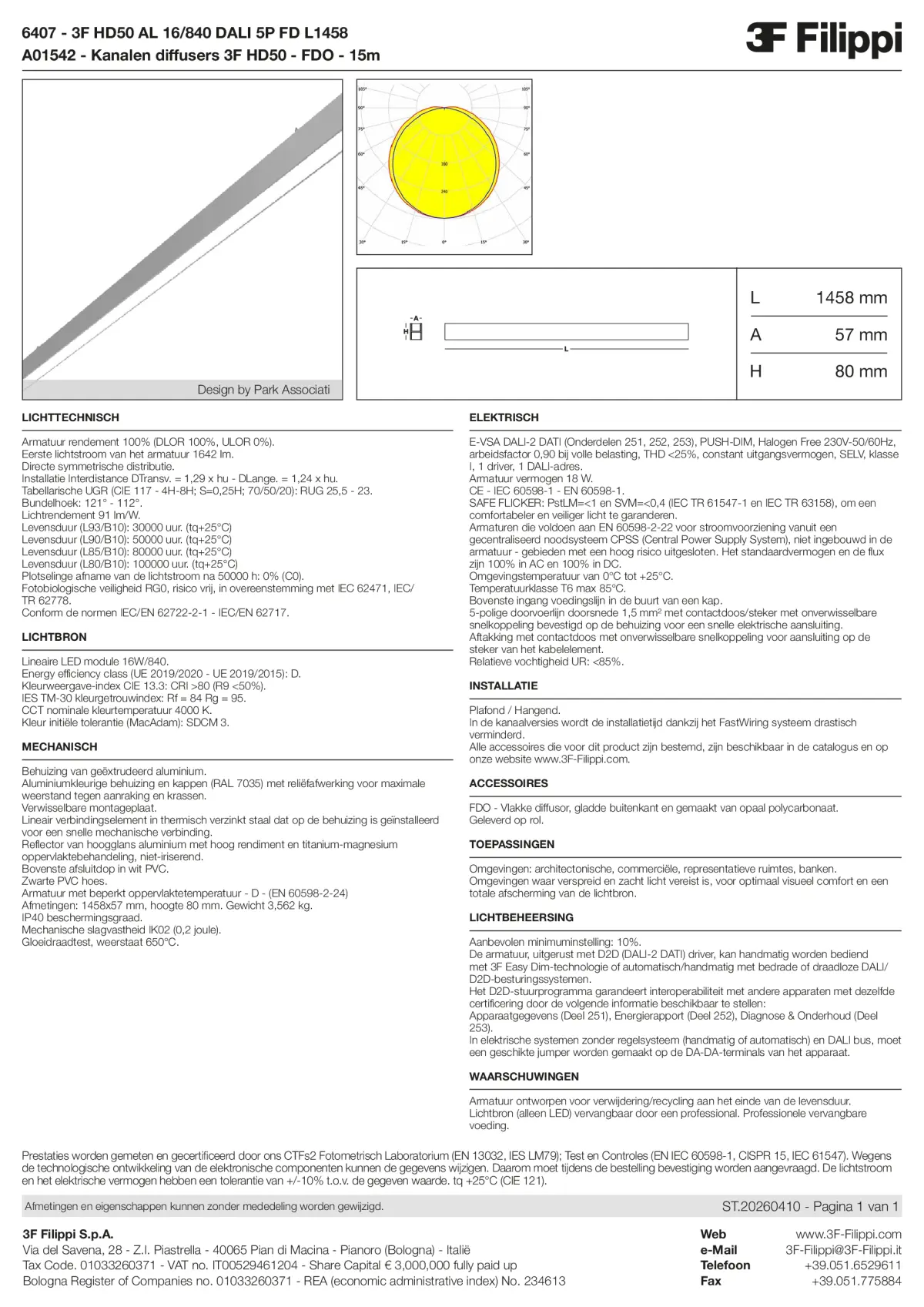 6407+A01542 - 3F HD50 AL 16-840 DALI 5P FD L1458 + FDO - Datasheet - nl