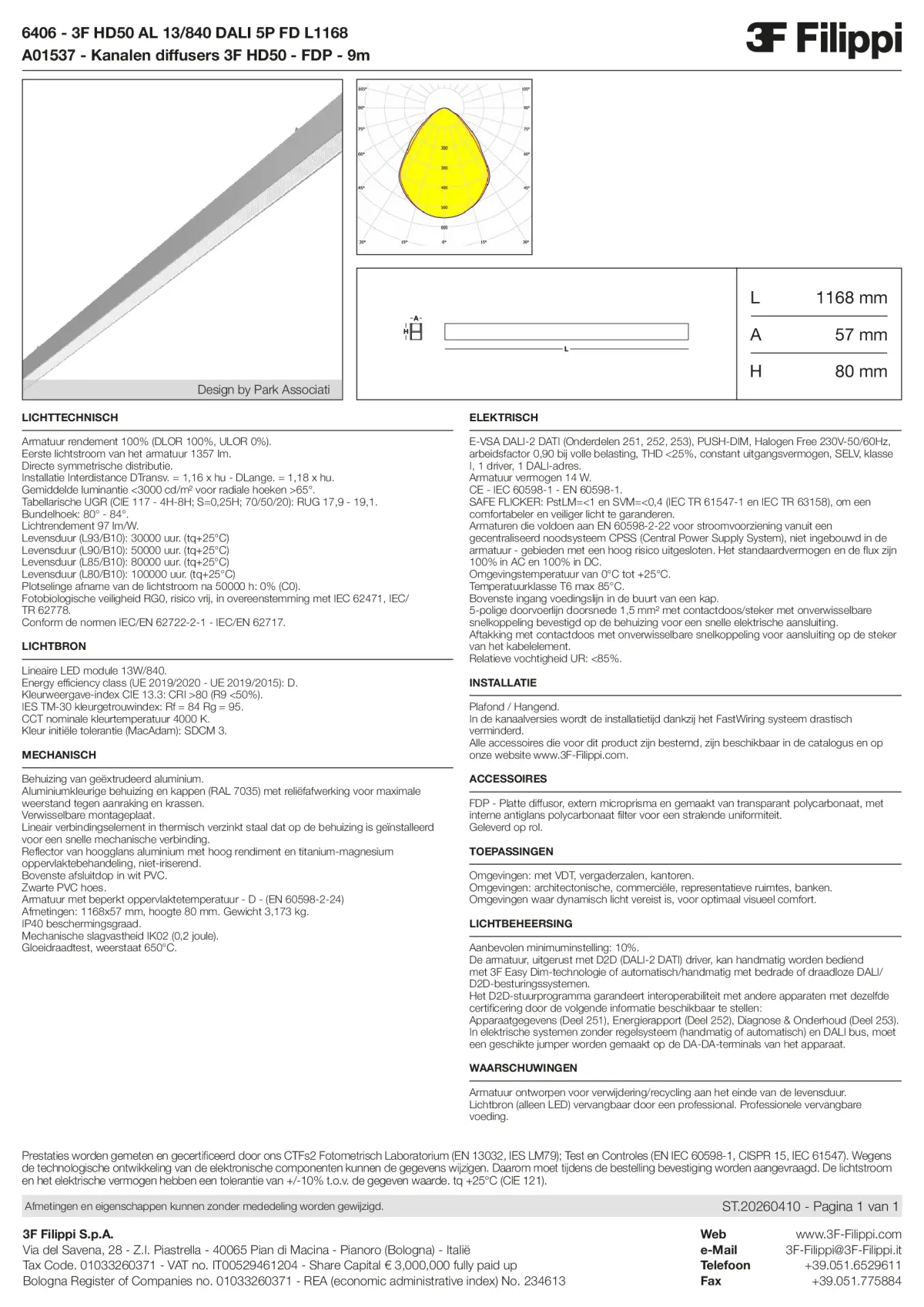 6406+A01537 - 3F HD50 AL 13-840 DALI 5P FD L1168 + FDP - Datasheet - nl