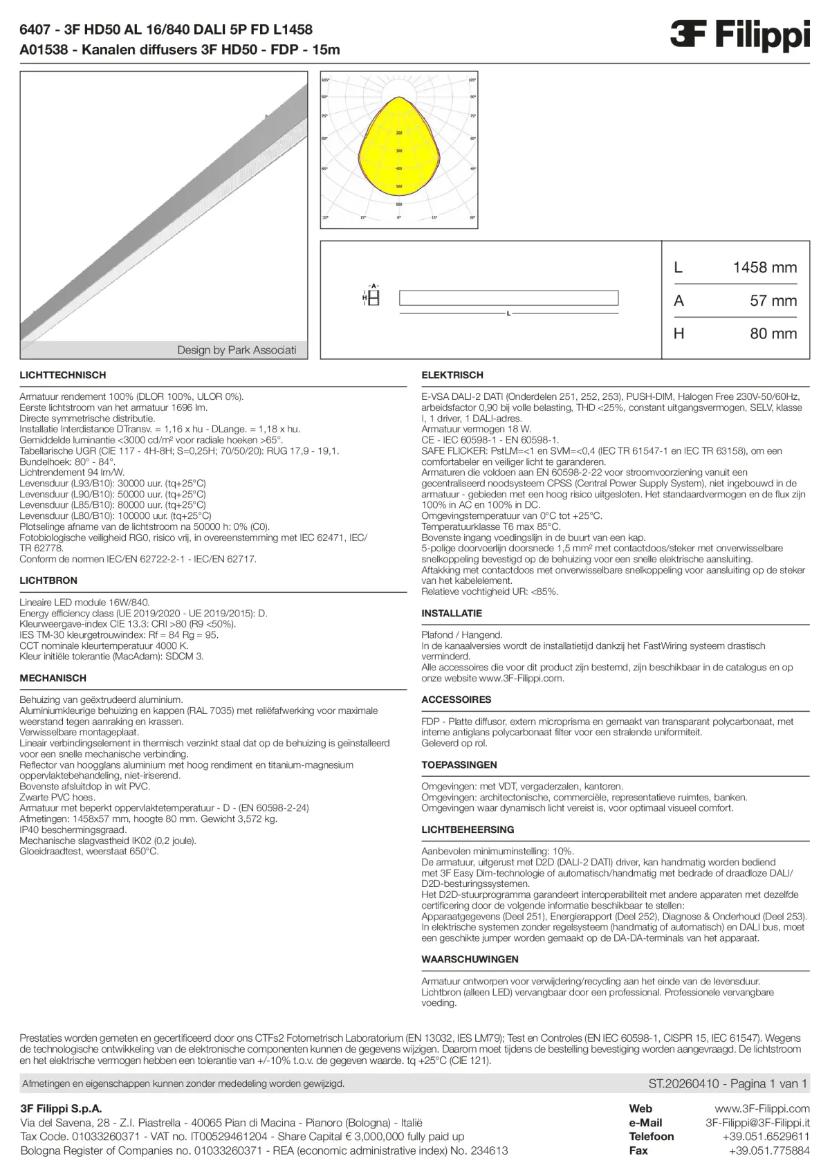 6407+A01538 - 3F HD50 AL 16-840 DALI 5P FD L1458 + FDP - Datasheet - nl