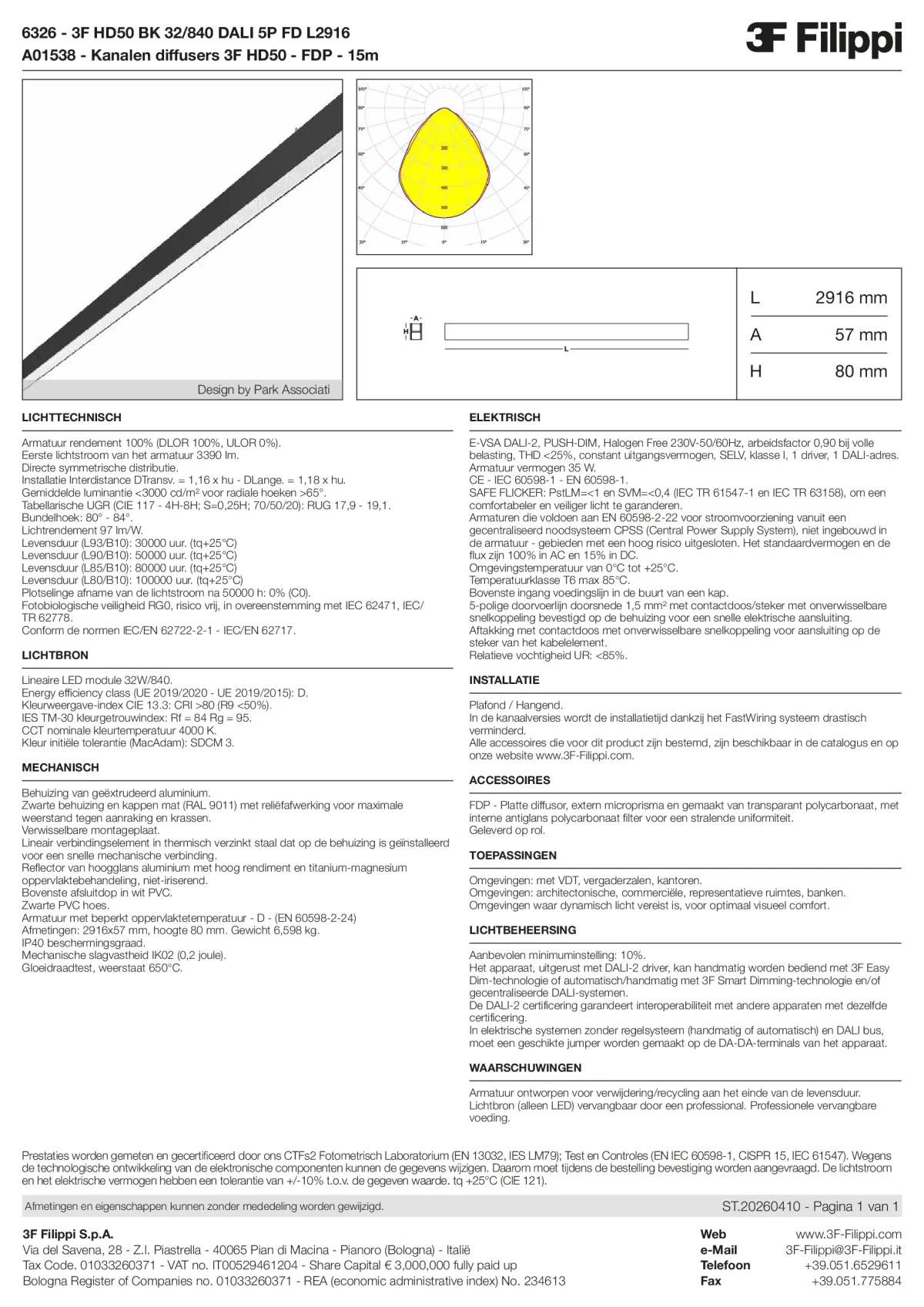 6326+A01538 - 3F HD50 BK 32-840 DALI 5P FD L2916 + FDP - Datasheet - nl