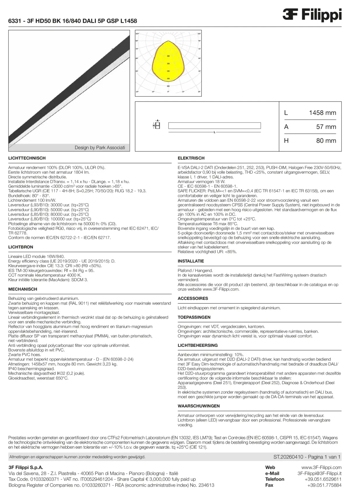 6331 - 3F HD50 BK 16-840 DALI 5P GSP L1458 - Datasheet - nl