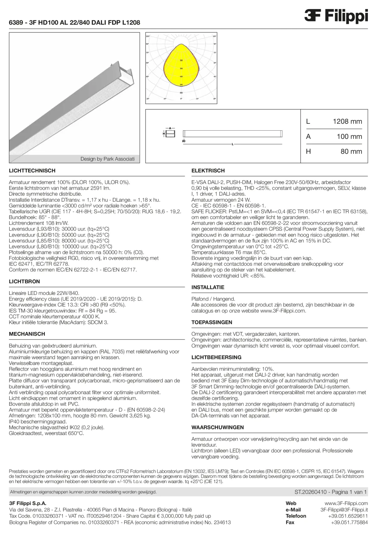 6389 - 3F HD100 AL 22-840 DALI FDP L1208 - Datasheet - nl
