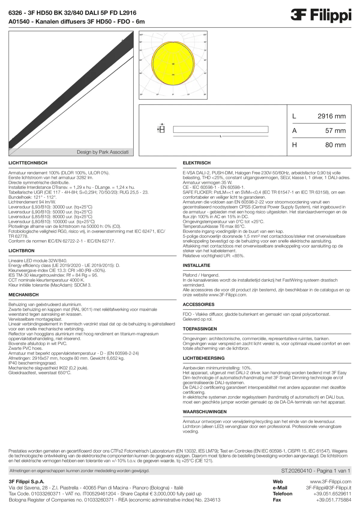 6326+A01540 - 3F HD50 BK 32-840 DALI 5P FD L2916 + FDO - Datasheet - nl