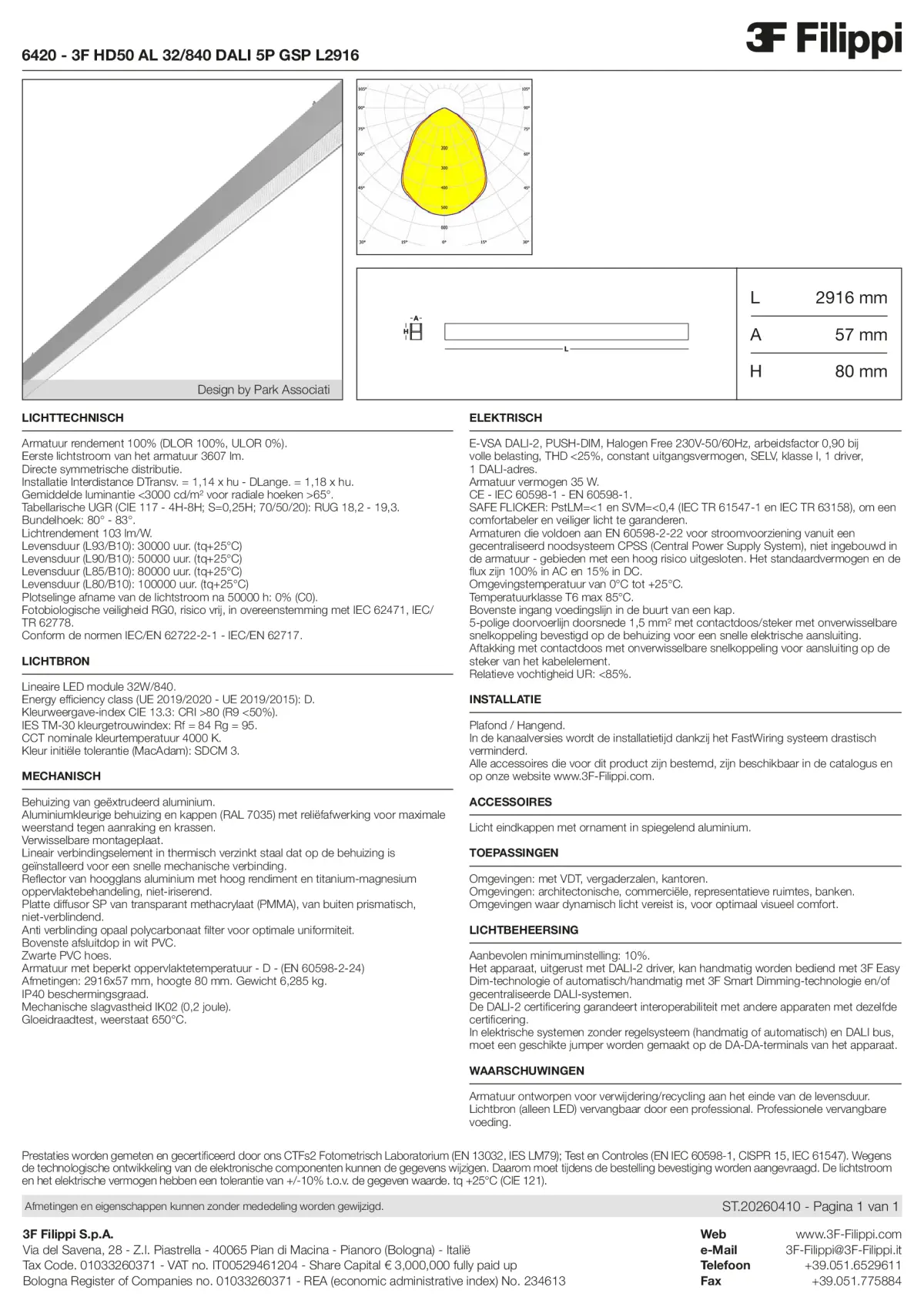 6420 - 3F HD50 AL 32-840 DALI 5P GSP L2916 - Datasheet - nl