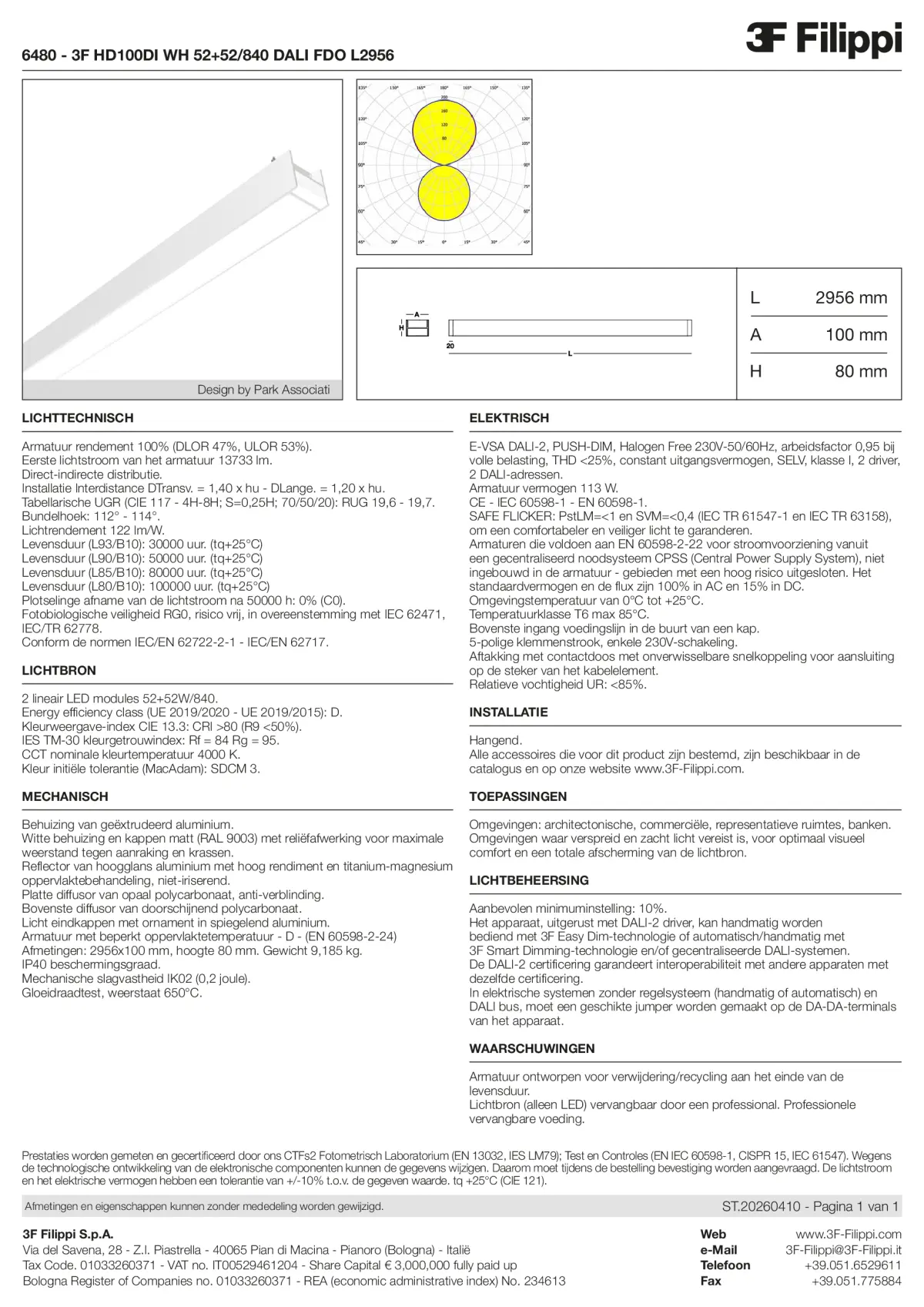 6480 - 3F HD100DI WH 52+52-840 DALI FDO L2956 - Datasheet - nl